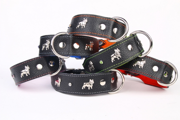 Leather Felt French Bulldog Collar